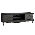 ТВ-тумба черная из массива бука с 4-мя ящиками и 2-мя полками Black Provence варинант исполнения - 1 | Loft Concept в Сочи