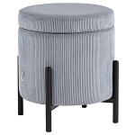 Серо-голубой пуф на черных ножках SANJAY варинант исполнения - 1 | Loft Concept в Сочи