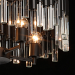 Люстра круглая из матового черного металла с подвесками из прозрачных стеклянных трубок Noir Tubes варинант исполнения - 6 | Loft Concept в Сочи