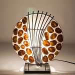 Настольная лампа из перламутра и дерева на подставке Indonesian Shell варинант исполнения - 4 | Loft Concept в Сочи