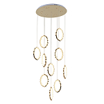 Потолочная люстра каскадная светодиодная с золотистым каркасом Ring of Fire варинант исполнения - 1 | Loft Concept в Сочи