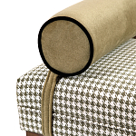 Банкетка Banquette PIED DE POULE с принтом гусиная лапка и бежевыми подлокотниками  варинант исполнения - 1 | Loft Concept в Сочи