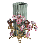 Ваза с птицами и цветами из фарфора с бронзовыми элементами Garden of Eden варинант исполнения - 1 | Loft Concept в Сочи