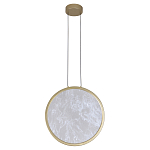 Светодиодный подвесной светильник круглой формы с металлической рамой золотого цвета Marble Glow 47 варинант исполнения - 2 | Loft Concept в Сочи