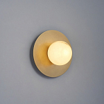 Бра круглое с плафоном из натурального камня на латунном основании Cryptocrystalline Stone варинант исполнения - 7 | Loft Concept в Сочи