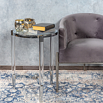 Приставной столик со стеклянной столешницей Deimos варинант исполнения - 6 | Loft Concept в Сочи