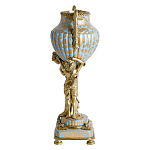 Ваза голубого цвета из фарфора с золотым растительным орнаментом и бронзовыми фигурками женщин Eden Garden porcelain and bronze варинант исполнения - 4 | Loft Concept в Сочи