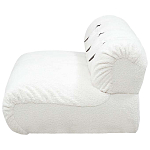 Двухместный диван без подлокотников белый с обивкой букле и ремешками из кожи Blaise Boucle Sofa варинант исполнения - 3 | Loft Concept в Сочи