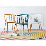 Пластиковый стул на ножках из массива бука Ferret Spiral White варинант исполнения - 9 | Loft Concept в Сочи