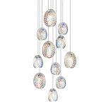 Люстра каскадная с 11-ю круглыми плафонами из рельефного стекла Disc Light варинант исполнения - 1 | Loft Concept в Сочи