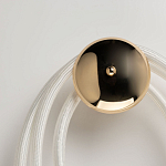 Бра с круглым золотистым основанием и белыми изогнутыми световыми линиями Luke Lampco Tracer Lamp варинант исполнения - 5 | Loft Concept в Сочи