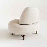 Кресло Vinsen обивка букле молочного цвета варинант исполнения - 2 | Loft Concept в Сочи