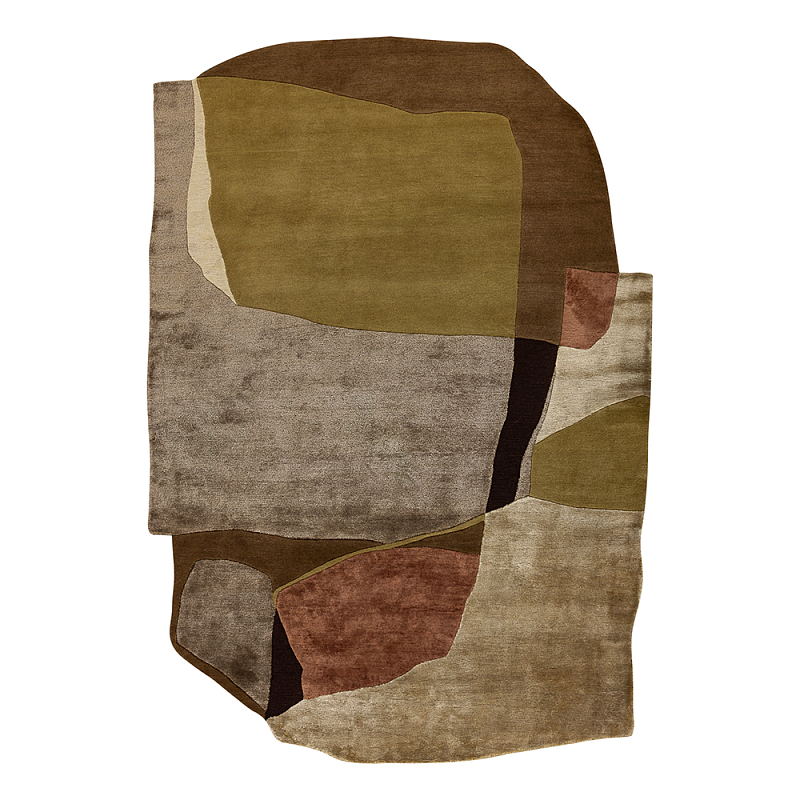 Ковер шелк Manhattan Wool Silk Carpet I Бежевый Коричневый Оливковый в Сочи | Loft Concept 
