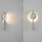 Бра с круглым зеркальным диском на прямоугольном соновании Reflection Circle Glow варинант исполнения - 4 | Loft Concept в Сочи