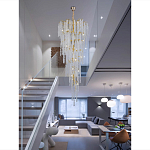 Люстра многоярусная с каркасом из металла и прозрачными подвесками FAIRYTREE Light варинант исполнения - 4 | Loft Concept в Сочи