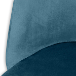 Барный стул со спинкой и металлической подставкой на 4-х деревянных ножках Синий Велюр Vendramin Chair варинант исполнения - 3 | Loft Concept в Сочи