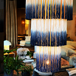 Люстра круглая трехъярусная из бахромы Indigo Gradient Braided Fringe варинант исполнения - 1 | Loft Concept в Сочи