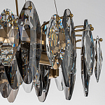 Люстра подвесная круглая с овальными подвесками из стекла дымчатого цвета Harlow Crystal Round варинант исполнения - 4 | Loft Concept в Сочи