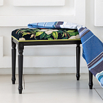 Банкетка из натурального бука черная с изображением птиц и цветов Blooming Birds2 варинант исполнения - 2 | Loft Concept в Сочи