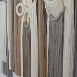 Настенный декор с бахромой белого и бежевого цвета Abstraction I варинант исполнения - 2 | Loft Concept в Сочи