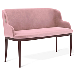 Банкетка пыльно-розовый велюр со спинкой и подлокотниками на 4-х деревянных ножках Aurora Pink варинант исполнения - 1 | Loft Concept в Сочи