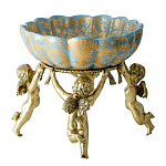 Чаша с орнаментом на бронзовых ножках в виде ангелов Eden Garden варинант исполнения - 3 | Loft Concept в Сочи