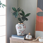 Ваза с нежным цветочным узором в пастельных тонах и крышкой с золотым акцентом Chinoiserie Ceramics варинант исполнения - 6 | Loft Concept в Сочи