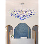 Люстра овальная с синими стеклянными подвесками в форме капель FAIRYTREE Light варинант исполнения - 3 | Loft Concept в Сочи