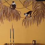 Обои с вышивкой ручной работы Étienne Original colourway on wool sateen варинант исполнения - 5 | Loft Concept в Сочи