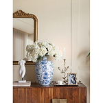 Ваза фарфоровая с узким горлышком и синими цветочными мотивами Independence варинант исполнения - 5 | Loft Concept в Сочи