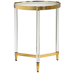 Золотой приставной столик с круглой стеклянной столешницей Weightless Table варинант исполнения - 1 | Loft Concept в Сочи