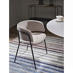 Стул полукруглый с каркасом из металла и мягким сиденьем и спинкой Soft Chenille варинант исполнения - 6 | Loft Concept в Сочи