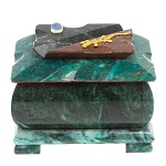 Шкатулка прямоугольная с зеркалом из натурального камня змеевик Stone Casket варинант исполнения - 2 | Loft Concept в Сочи