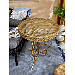 Столик приставной золотистый с орнаментом на столешнице Tanzania варинант исполнения - 5 | Loft Concept в Сочи