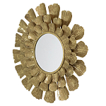 Зеркало круглое настенное в металлической раме Sunny Golden Petals варинант исполнения - 2 | Loft Concept в Сочи