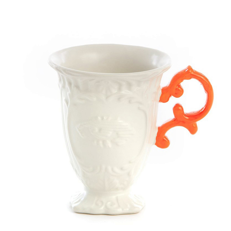 Кружка Seletti I-Mug Orange Белый Оранжевый в Сочи | Loft Concept 