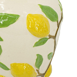 Ваза с крышкой кремового цвета и объемным рисунком лимонов и листьев Lemon Delight варинант исполнения - 3 | Loft Concept в Сочи