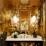 Обои ручная роспись в стиле Арт-деко Rateau Original colourway on Deep Rich Gold gilded paper варинант исполнения - 3 | Loft Concept в Сочи