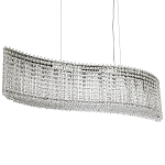 Линейная люстра изогнутой формы с хрустальными подвесками Crystal Art Chrome Linear Chandelier варинант исполнения - 1 | Loft Concept в Сочи