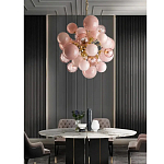 Люстра розовые шары на золотом каркасе Pink Light Bubbles варинант исполнения - 3 | Loft Concept в Сочи