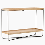 Консоль деревянной столешницей и полкой Wooden Table Top and Shelf варинант исполнения - 7 | Loft Concept в Сочи