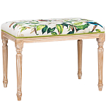 Банкетка из натурального бука золотистая с изображением птиц и цветов Blooming Bird варинант исполнения - 1 | Loft Concept в Сочи