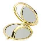 Зеркало карманное складное круглое из натурального камня Лазурит в подарочной упаковке Gold Stone Mirrors варинант исполнения - 3 | Loft Concept в Сочи