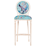 Барный стул из массива бука с изображением птиц и цветов Turquoise Beige Chinoiserie Garden Chair варинант исполнения - 1 | Loft Concept в Сочи