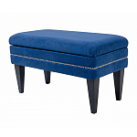 Мягкая банкетка на черных ножках с зоной для хранения Casket Blue варинант исполнения - 2 | Loft Concept в Сочи