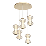 Люстра светодиодная с стеклянными волнообразными плафонами Amphora of Light варинант исполнения - 1 | Loft Concept в Сочи