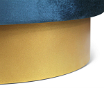 Пуф синий велюр на золотом металлическом основании Golden Belt варинант исполнения - 3 | Loft Concept в Сочи