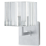 Бра серебряное с фактурным прозрачным абажуром Optical Crystal варинант исполнения - 3 | Loft Concept в Сочи