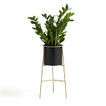 Кашпо из металла и латуни Elegance Elevated Planters черное варинант исполнения - 2 | Loft Concept в Сочи