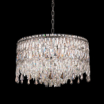 Люстра круглая с хрустальными подвесками на серебряном каркасе Roul Crystal Light варинант исполнения - 2 | Loft Concept в Сочи